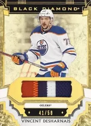 2023-24 Upper Deck Black Diamond - Pure Black Premium Relics #BDB-VD - Vincent Desharnais - Edmonton Oilers