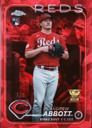 2024 Topps Chrome Update Sapphire Edition - Red Sapphire #USCS304 - Andrew Abbott - Cincinnati Reds