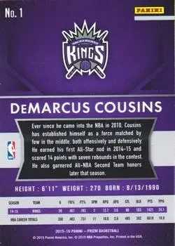 Back of DeMarcus Cousins