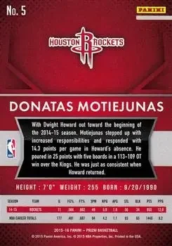Back of Donatas Motiejūnas