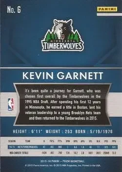 Back of Kevin Garnett