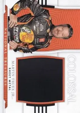 2022 Panini National Treasures - Colossal Race Used Sheet Metal #RUF-MTJ - Martin Truex Jr. - Joe Gibbs Racing