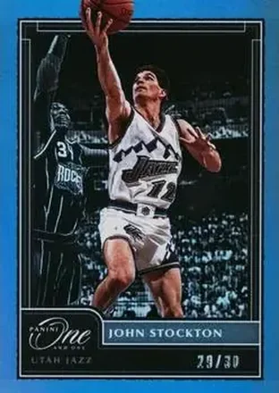 2020-21 Panini One and One - Blue #153 - John Stockton - Utah Jazz