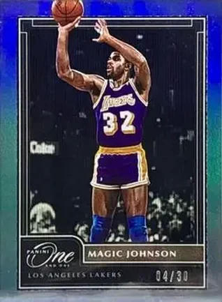 2020-21 Panini One and One - Blue #159 - Magic Johnson - Los Angeles Lakers