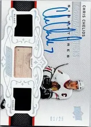 2018-19 Upper Deck Engrained - Complete Sticks Signatures #CSS-CC - Chris Chelios - Chicago Blackhawks