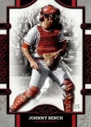 2024 Topps Tier One - Red Foil #12 - Johnny Bench - Cincinnati Reds