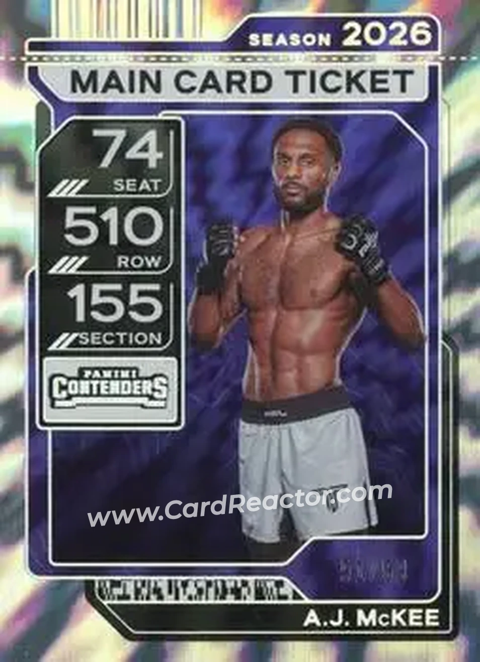 2026 Panini Contenders PFL - Main Card Ticket #38 - A.J. McKee - Front