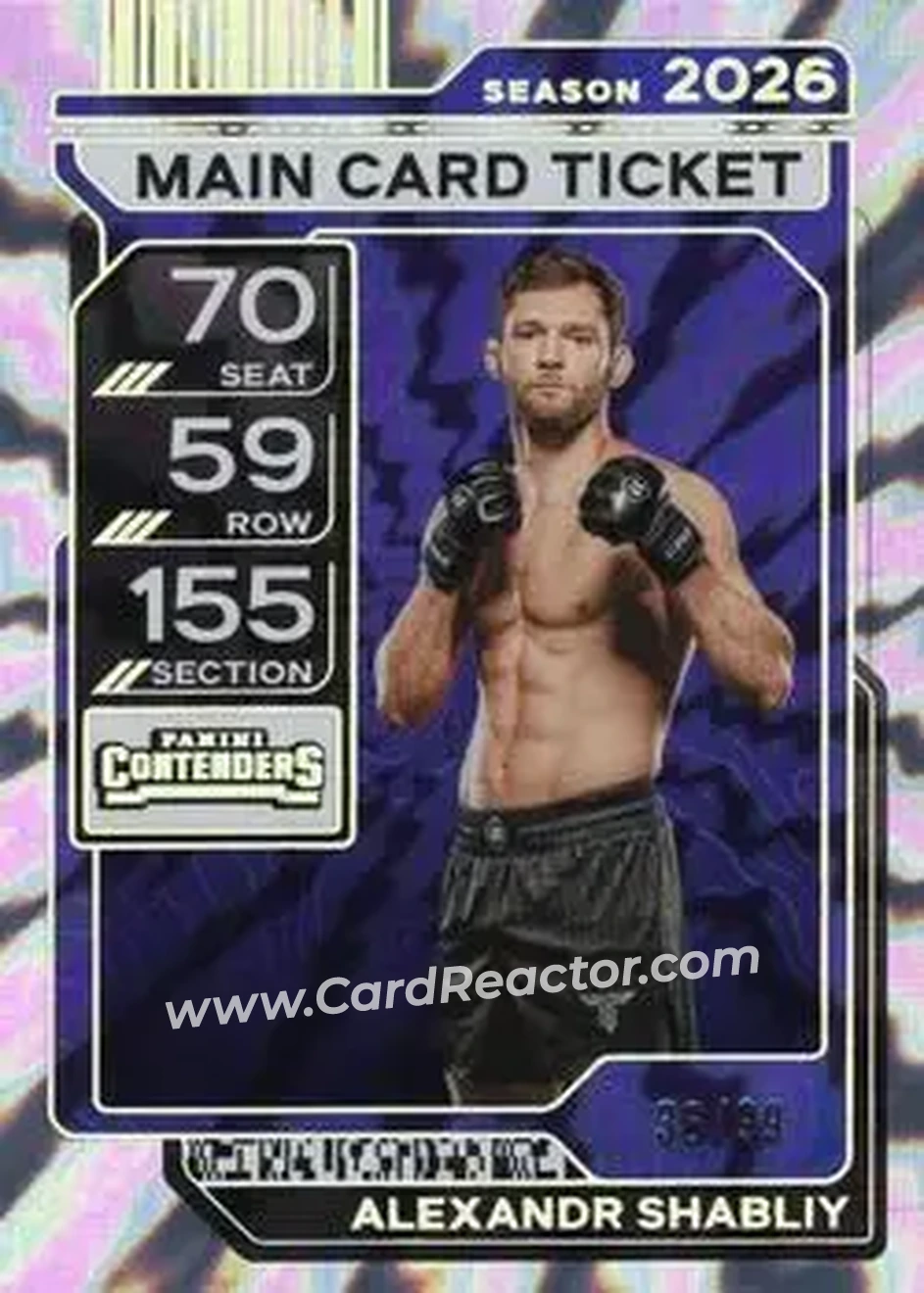 2026 Panini Contenders PFL - Main Card Ticket #48 - Alexandr Shabliy - Front