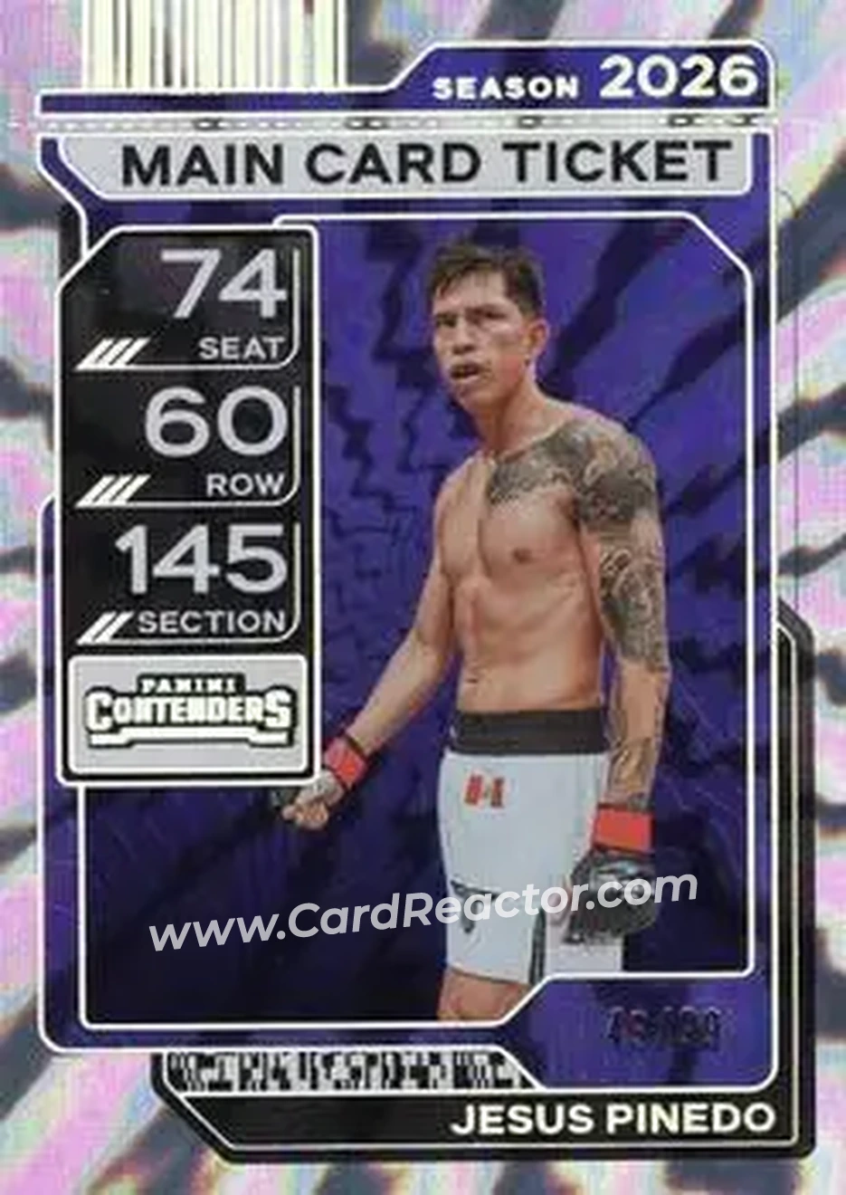 2026 Panini Contenders PFL - Main Card Ticket #64 - Jesus Pinedo - Front