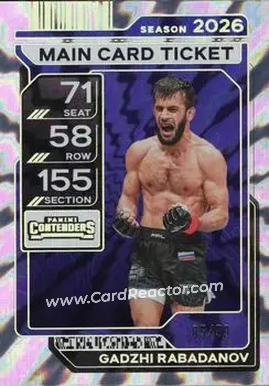 2026 Panini Contenders PFL - Main Card Ticket #72 - Gadzhi Rabadanov - Front