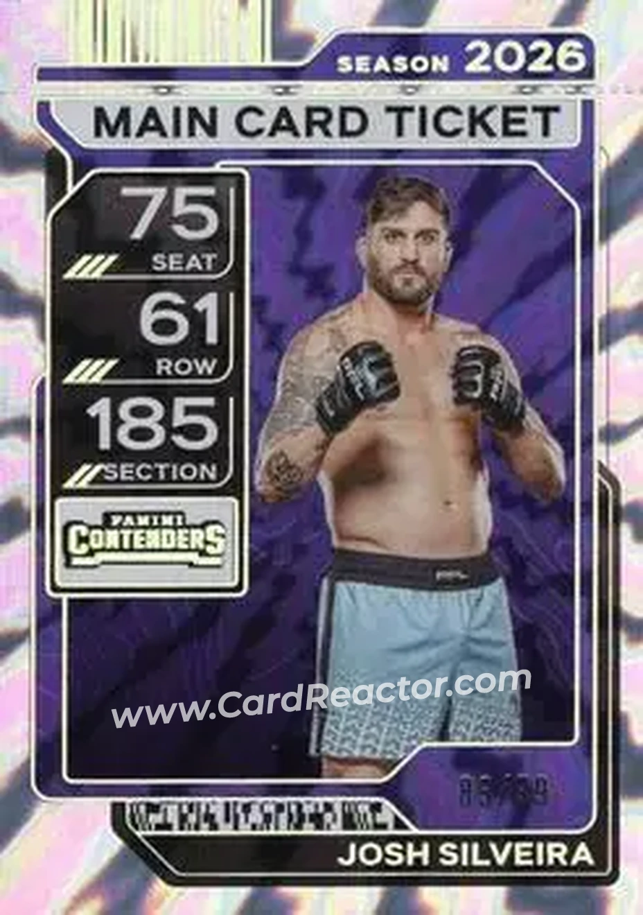 2026 Panini Contenders PFL - Main Card Ticket #94 - Josh Silveira - Front