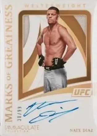 2021 Panini Immaculate Collection UFC - Marks of Greatness #MG-NDZ - Nate Diaz