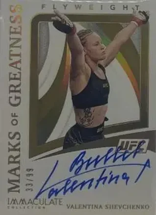 2021 Panini Immaculate Collection UFC - Marks of Greatness #MG-VSH - Valentina Shevchenko