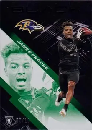2020 Panini Black - Emerald #193 - James Proche - Baltimore Ravens