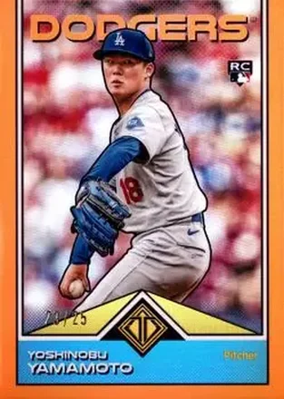 2024 Topps Transcendent Collection - Image Variation Orange Refractor #3 - Yoshinobu Yamamoto - Los Angeles Dodgers