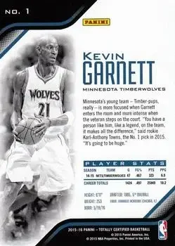 Back of Kevin Garnett