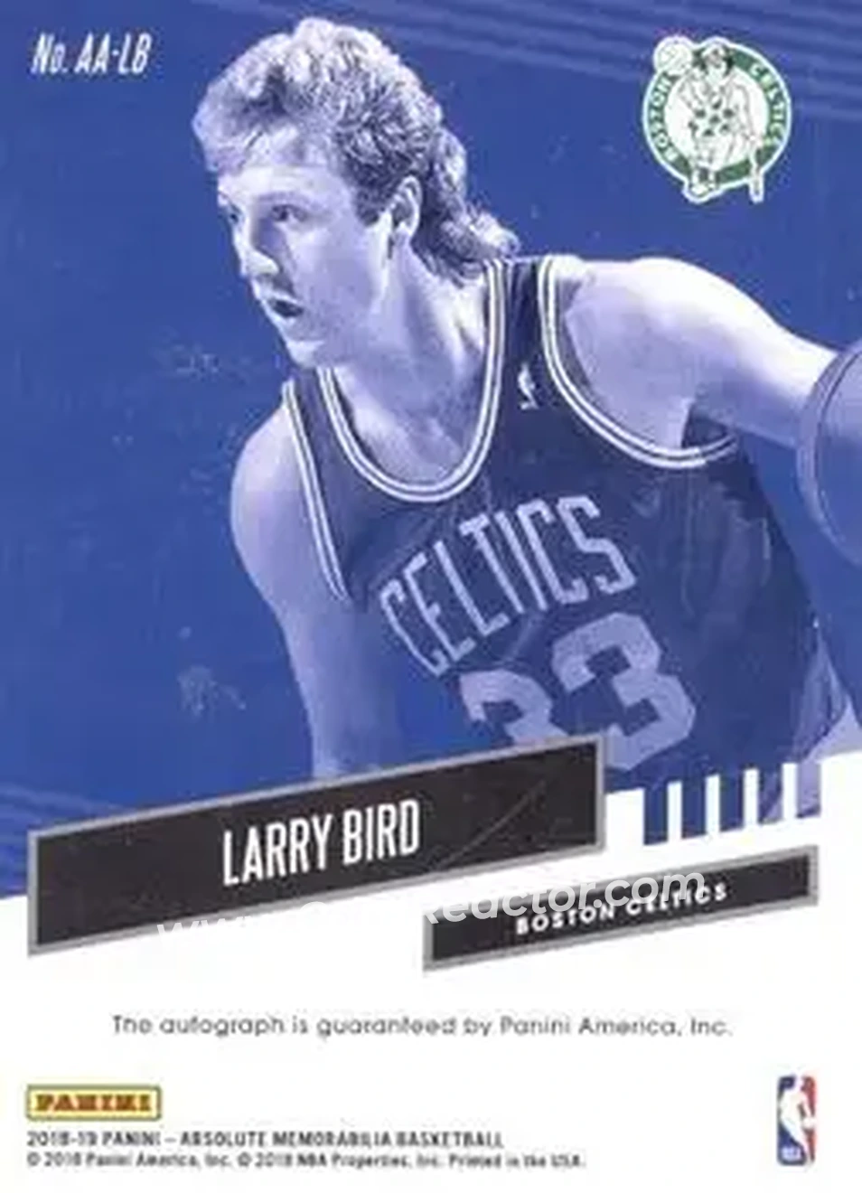 2018-19 Panini Absolute Memorabilia - 10th Anniversary Auto #AA-LB - Larry Bird - Boston Celtics - Back 2018-19 Panini Absolute Memorabilia - 10th Anniversary Auto #AA-LB - Larry Bird - Boston Celtics - Back