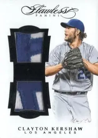 2017 Panini Flawless - Dual Patches Black #DP-CK - Clayton Kershaw - Los Angeles Dodgers