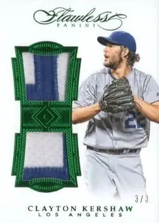 2017 Panini Flawless - Dual Patches Emerald #DP-CK - Clayton Kershaw - Los Angeles Dodgers