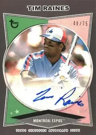 2023 Topps Brooklyn Collection - Autographs Black #AC-TR - Tim Raines - Montreal Expos