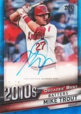 2020 Topps Clearly Authentic - Decades' Best Autographs Blue #DBA-MT - Mike Trout - Los Angeles Angels