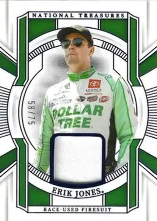 2025 Panini National Treasures - Race Used Firesuit Blue #RUF-EJS - Erik Jones - Legacy Motor Club