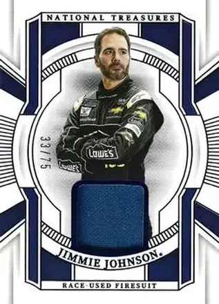 2025 Panini National Treasures - Race Used Firesuit Blue #RUF-JJN - Jimmie Johnson - Hendrick Motorsports