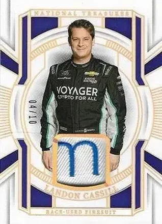 2025 Panini National Treasures - Race Used Firesuit Holo Gold #RUF-LCL - Landon Cassill - Kaulig Racing