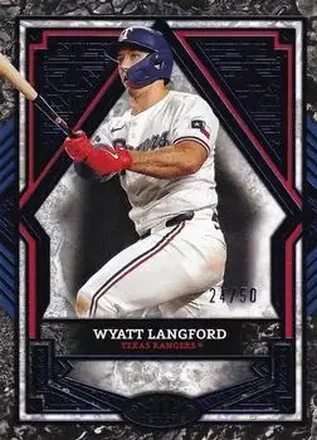 2025 Topps Tier One - Blue Foil #70 - Wyatt Langford - Texas Rangers