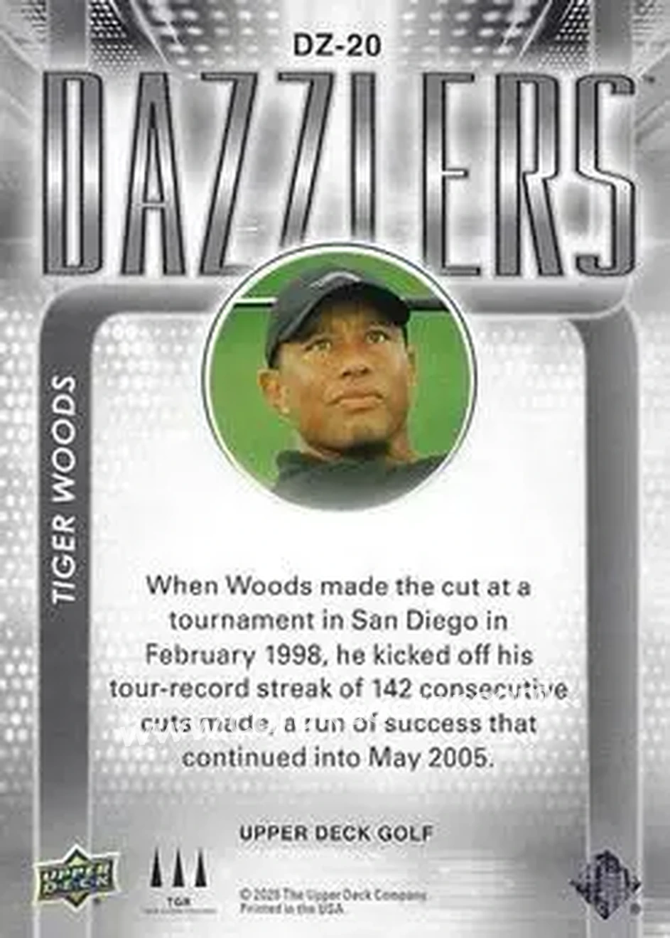 2026 Upper Deck - Dazzlers Pink #DZ-20 - Tiger Woods - Back