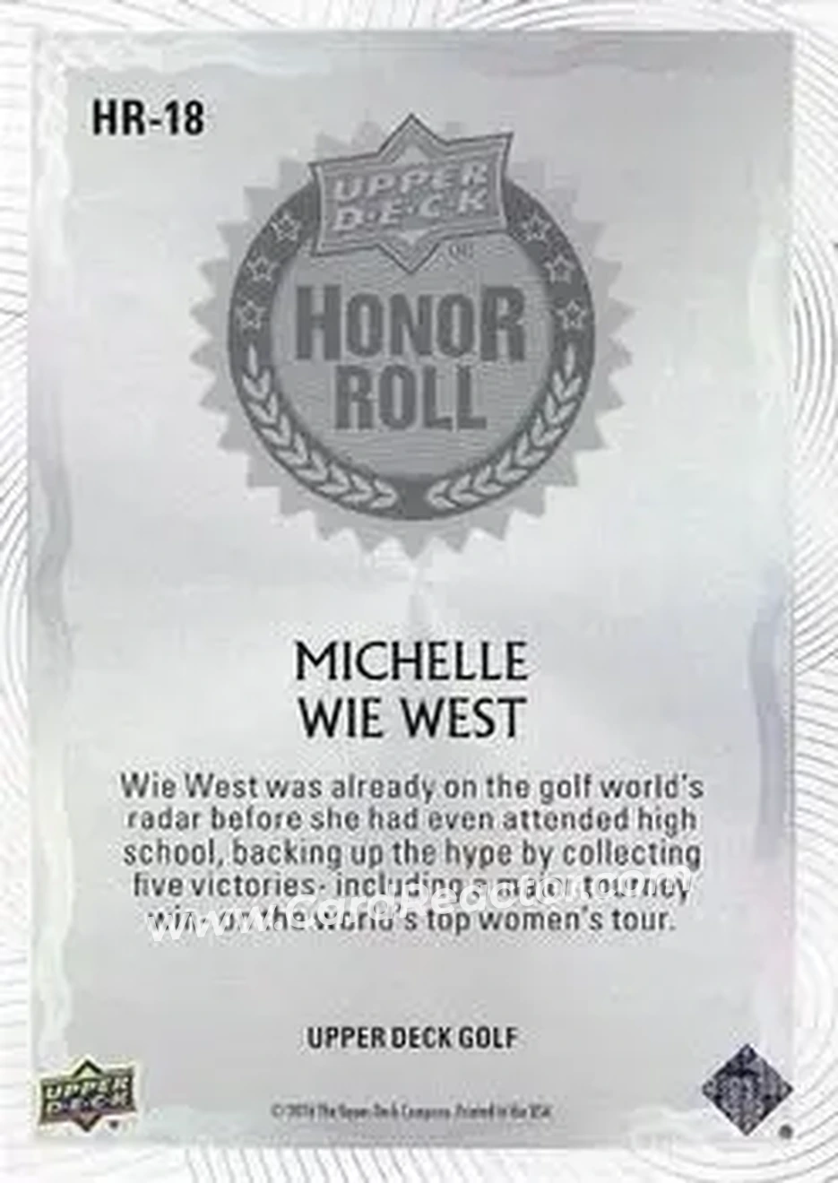 2026 Upper Deck - Honor Roll #HR-18 - Michelle Wie West - Back