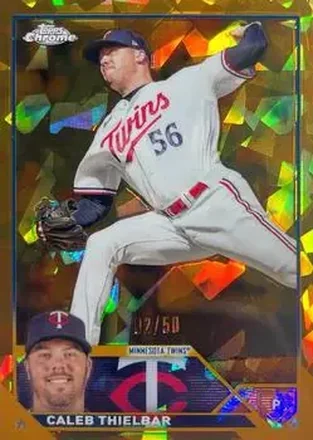 2023 Topps Chrome Update Sapphire Edition - Gold #USCS258 - Caleb Thielbar - Minnesota Twins