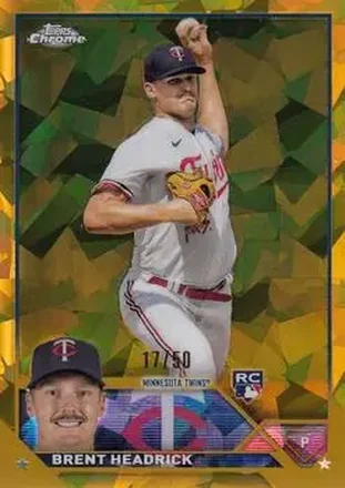 2023 Topps Chrome Update Sapphire Edition - Gold #USCS267 - Brent Headrick - Minnesota Twins