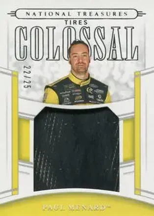 2020 Panini National Treasures - Colossal Race Used Tires #CRU-PM - Paul Menard - Wood Brothers Racing