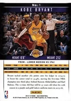 Back of Kobe Bryant