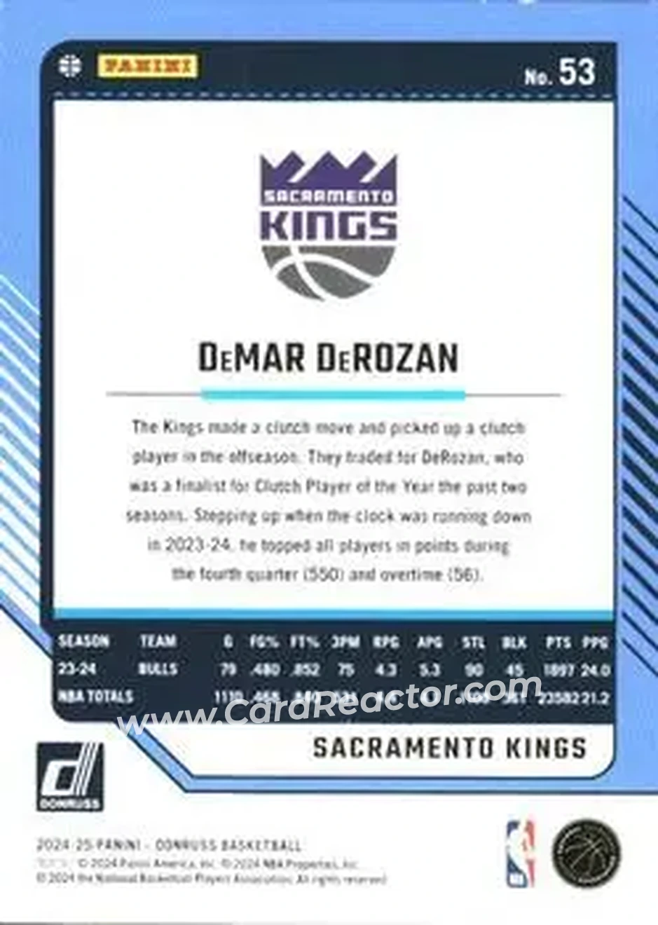 Back of DeMar DeRozan