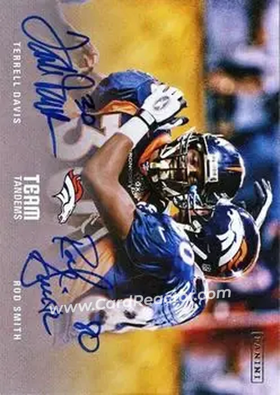 2018 Panini One - Team Tandems #TT-DS - Rod Smith - Terrell Davis AU - Denver Broncos - Denver Broncos - Front