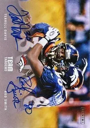 2018 Panini One - Team Tandems #TT-DS - Rod Smith - Terrell Davis AU - Denver Broncos - Denver Broncos