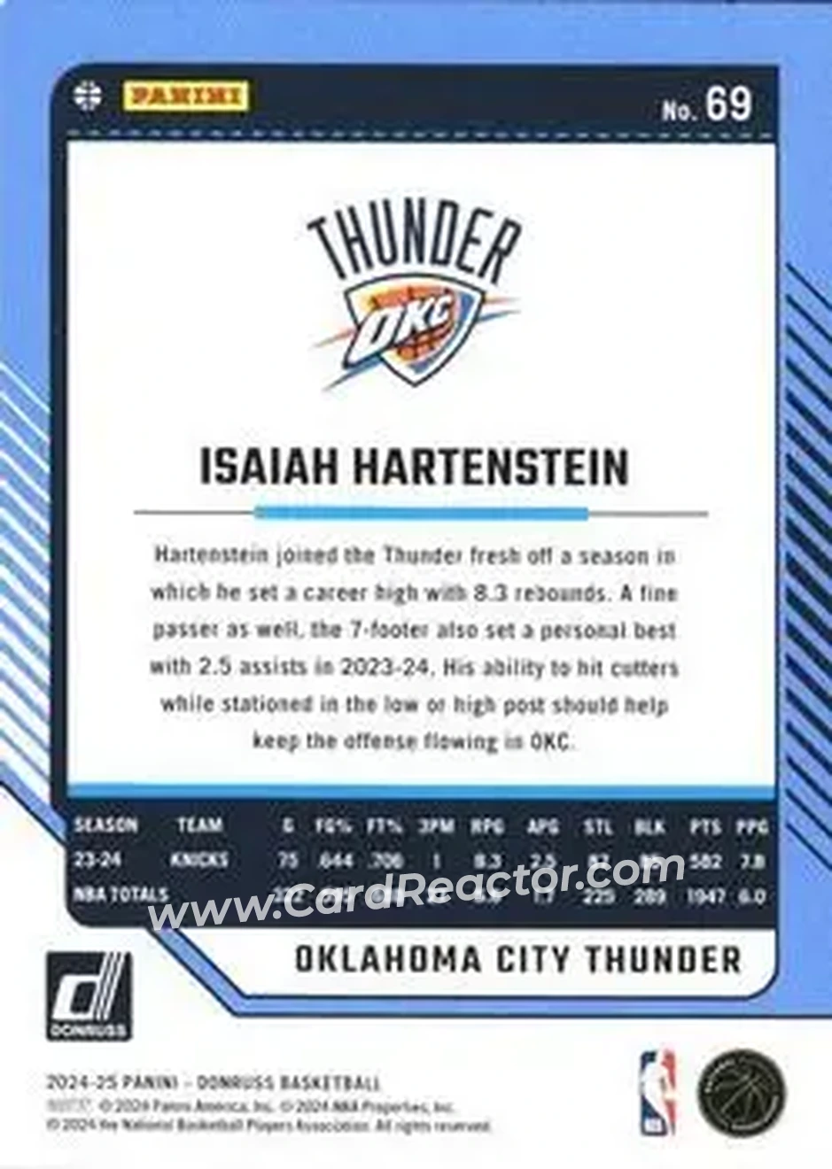 Back of Isaiah Hartenstein