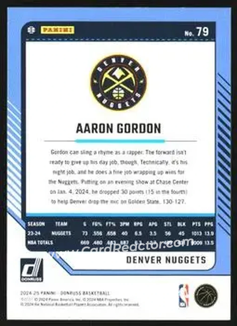 Back of Aaron Gordon
