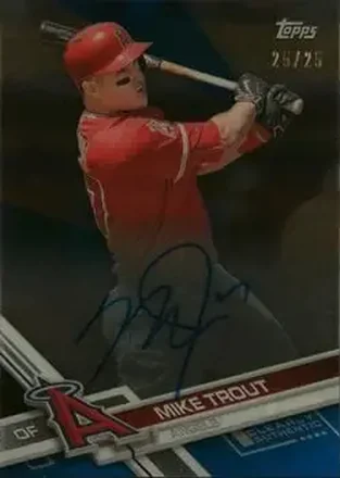 2017 Topps Clearly Authentic - Blue #CAAU-MTR - Mike Trout - Los Angeles Angels