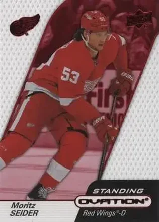 2023-24 Upper Deck Ovation - Standing Ovation Red #55 - Moritz Seider - Detroit Red Wings