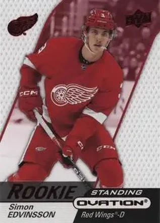 2023-24 Upper Deck Ovation - Standing Ovation Red #139 - Simon Edvinsson - Detroit Red Wings