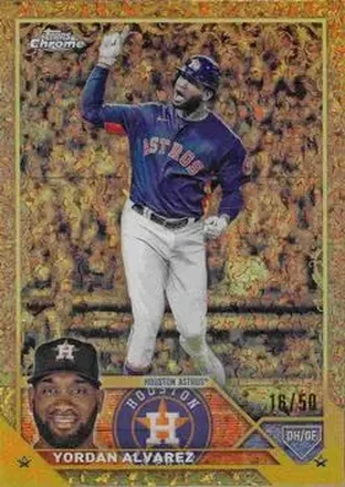 2023 Topps Gilded Collection - Mini-Diamond Gold Etch Refractors #32 - Yordan Alvarez - Houston Astros