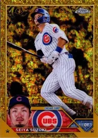 2023 Topps Gilded Collection - Mini-Diamond Gold Etch Refractors #70 - Seiya Suzuki - Chicago Cubs