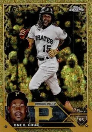 2023 Topps Gilded Collection - Mini-Diamond Gold Etch Refractors #77 - Oneil Cruz - Pittsburgh Pirates