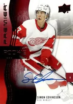 2023-24 Upper Deck Premier - Auto #123 - Simon Edvinsson - Detroit Red Wings