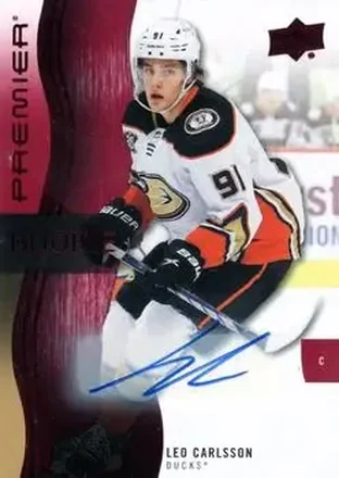 2023-24 Upper Deck Premier - Auto #150 - Leo Carlsson - Anaheim Ducks