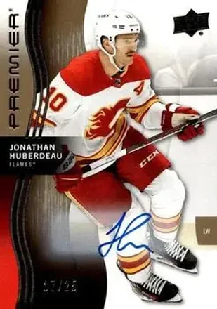 2023-24 Upper Deck Premier - Auto Gold #42 - Jonathan Huberdeau - Calgary Flames
