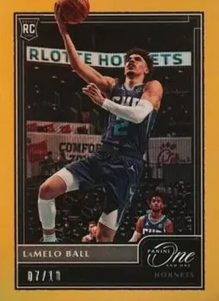 2020-21 Panini One and One - Gold #104 - LaMelo Ball - Charlotte Hornets